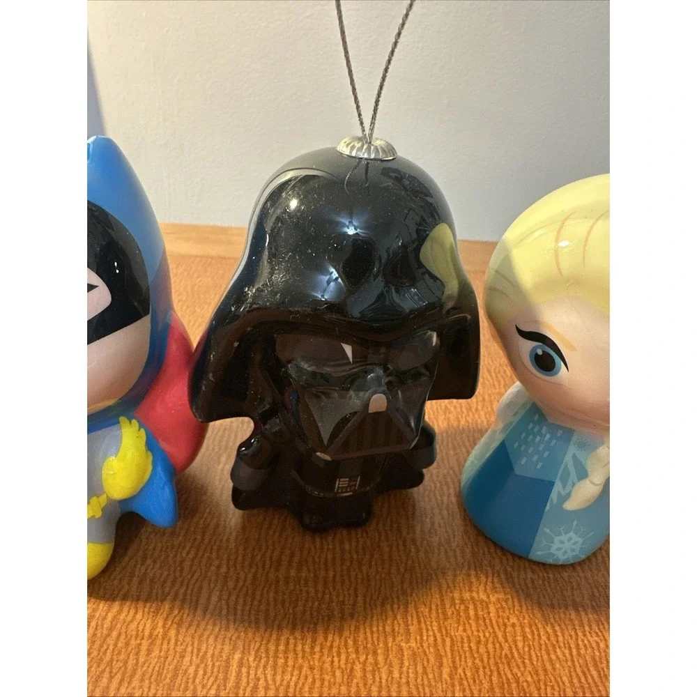 Hallmark DC Comics BATMAN, DARTH VADER, ELSA Puffy 3D‎ Christmas Tree Ornament